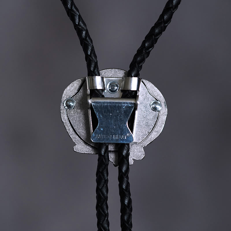 Wing-Accented Tiger Eye Stone Vintage Metal Bolo Ties
