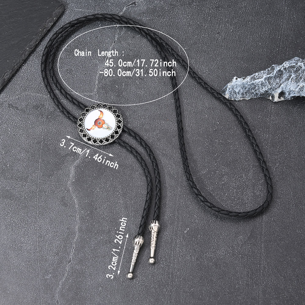 Western Icon Cowboy Knight Creative Bull Head Bolo Tie