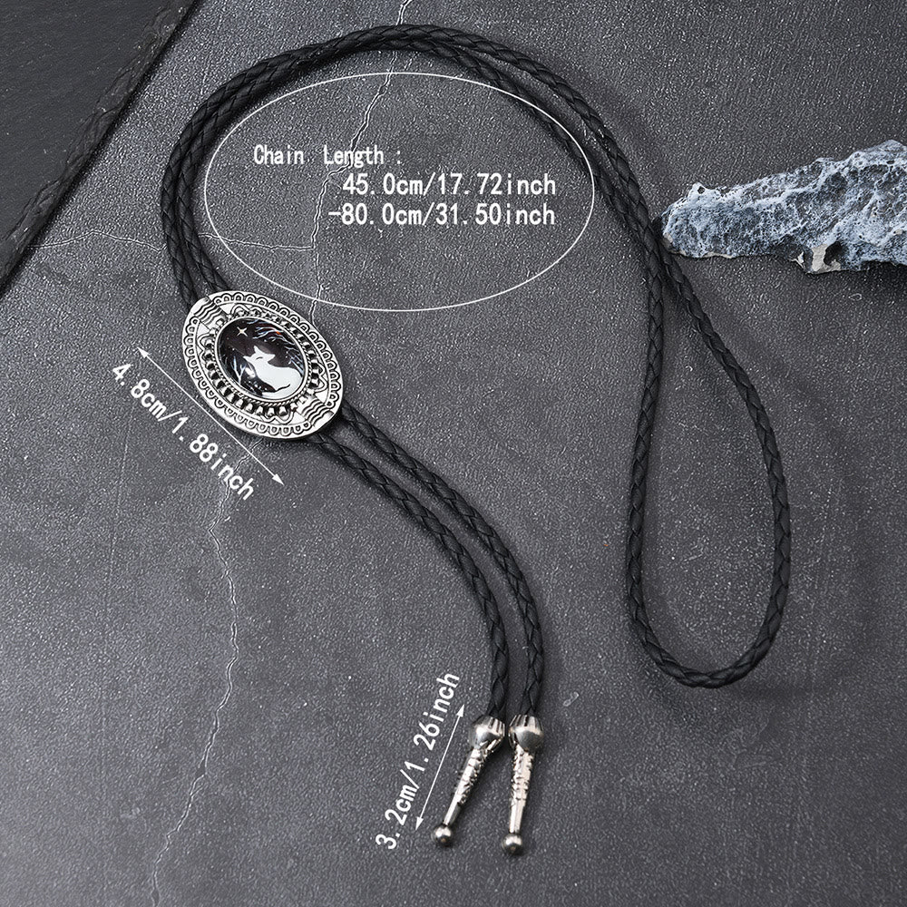 Night Scene Mystic Fox Western Bolo Tie