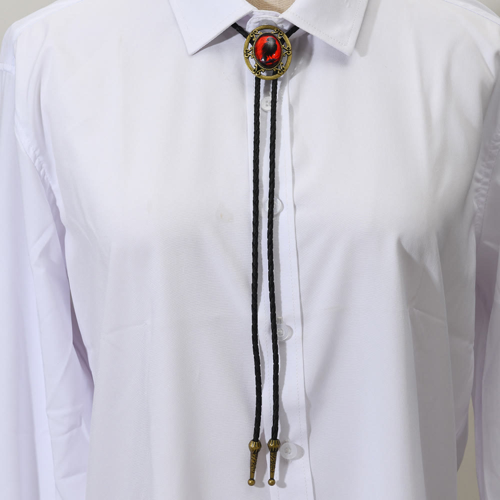 Gothic Raven Pattern Western Pendant Bolo Tie