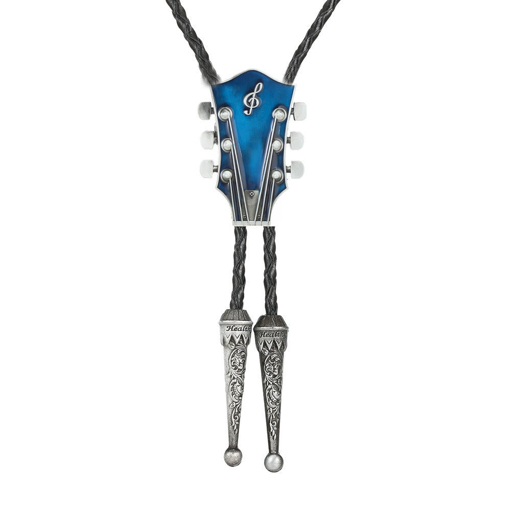 Guitar Shape Retro Metal Frame Bolo Tie