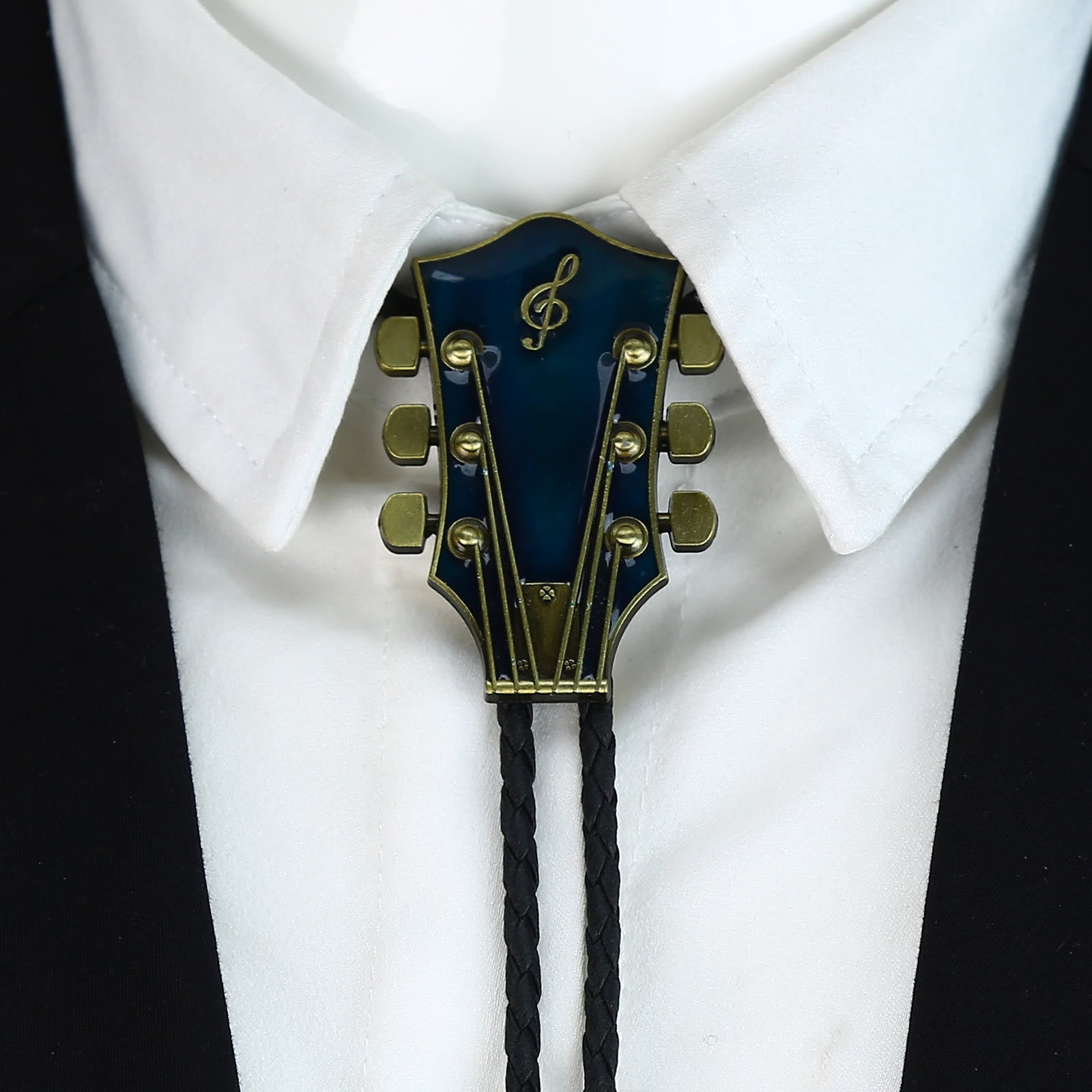 Guitar Shape Retro Metal Frame Bolo Tie