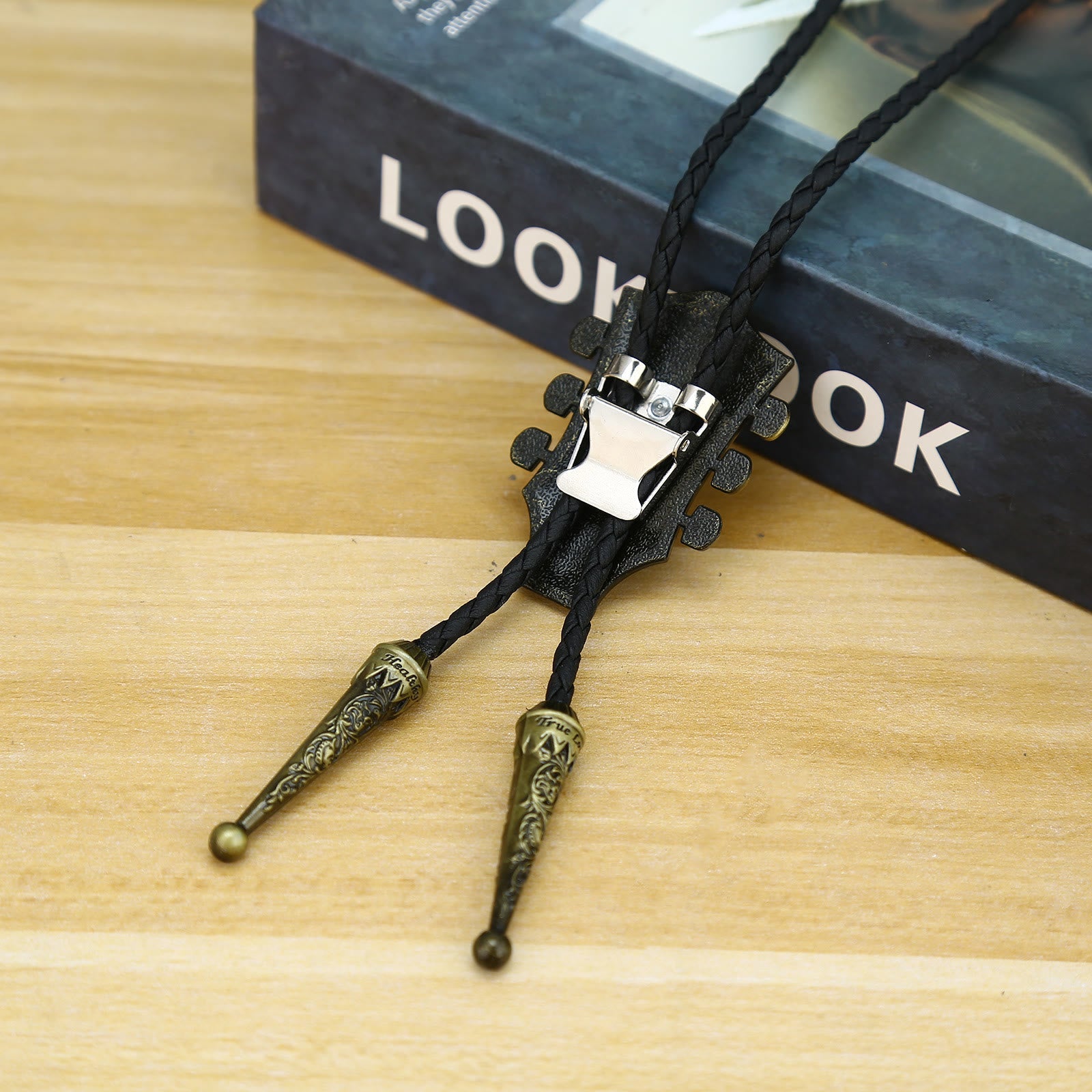 Guitar Shape Retro Metal Frame Bolo Tie