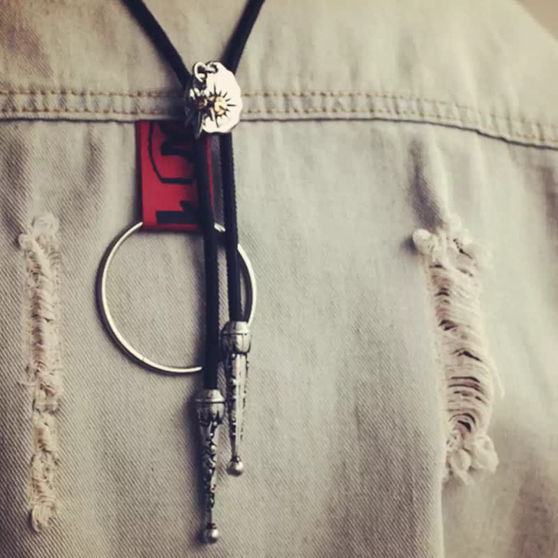 Retro Indian Totem Rotating Eagle Bolo Tie