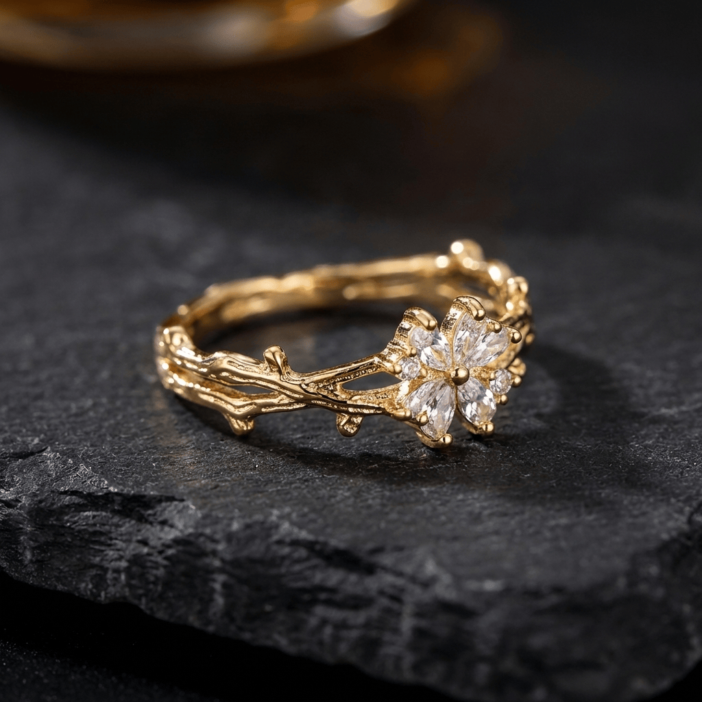Golden Branch Ring - Adjustable