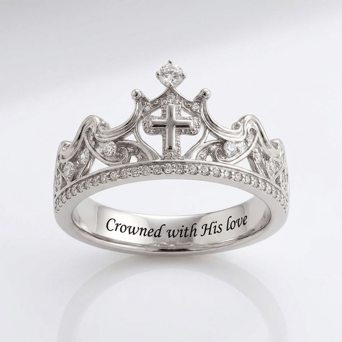 CROWNED WITH HIS LOVE SILVER RING