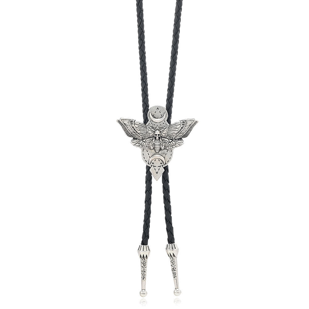 Death's Head Moth Gothic Western Statement Bolo Tie