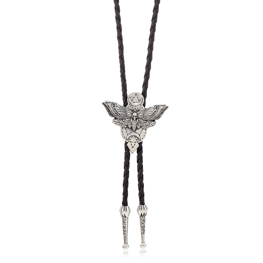 Death's Head Moth Gothic Western Statement Bolo Tie