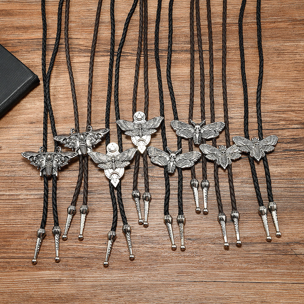Death's Head Moth Gothic Western Statement Bolo Tie