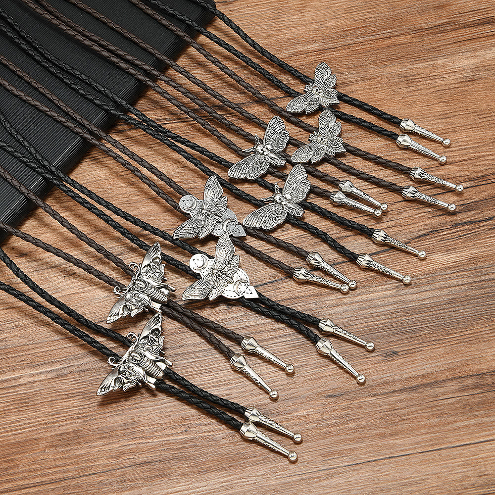 Death's Head Moth Gothic Western Statement Bolo Tie