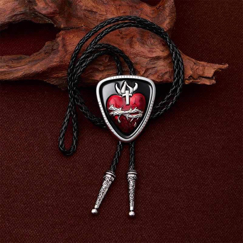 The Martyr Thorn & Heart Enameled Bolo Tie