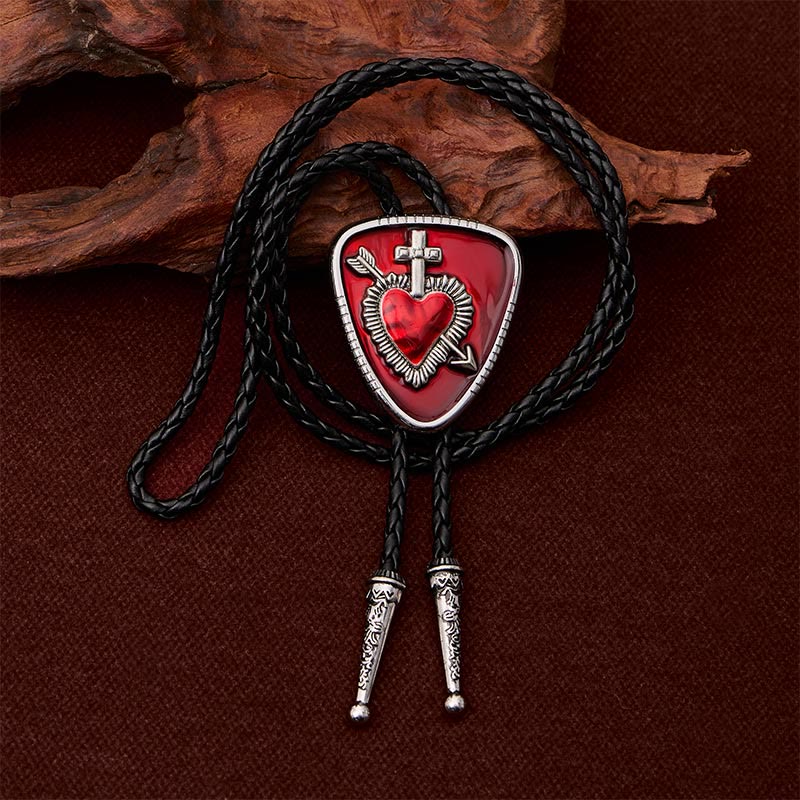 Gothic Emo Cross Arrow Heartbreaker Bolo Tie