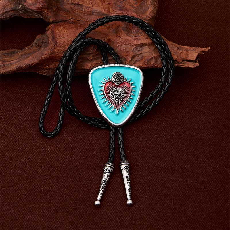 All Seeing Eye Rose Sacred Heart Bolo Tie