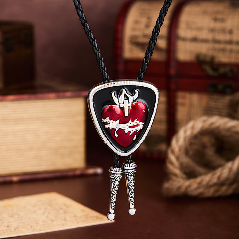 The Martyr Thorn & Heart Enameled Bolo Tie