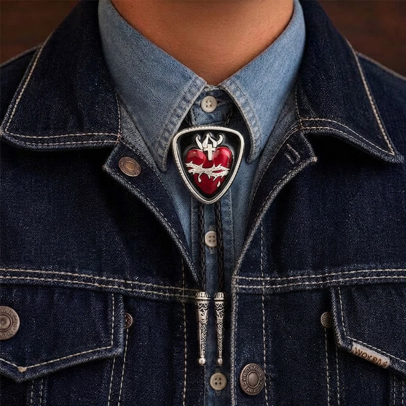 The Martyr Thorn & Heart Enameled Bolo Tie