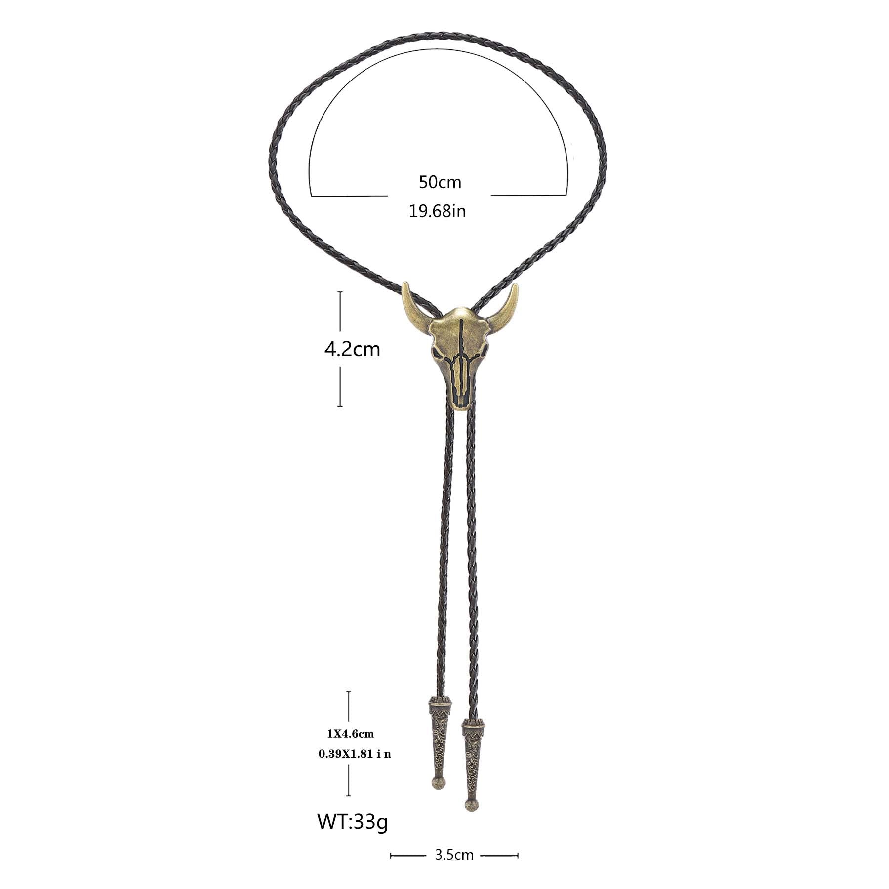 Vintage Cowboy Bronze Bull Skull Bolo Tie
