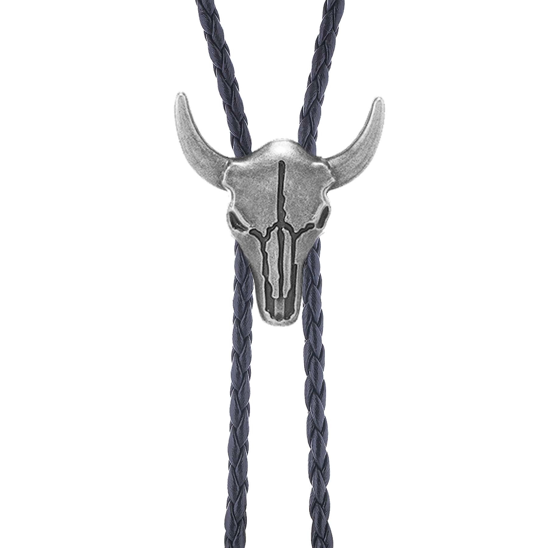 Vintage Cowboy Bronze Bull Skull Bolo Tie