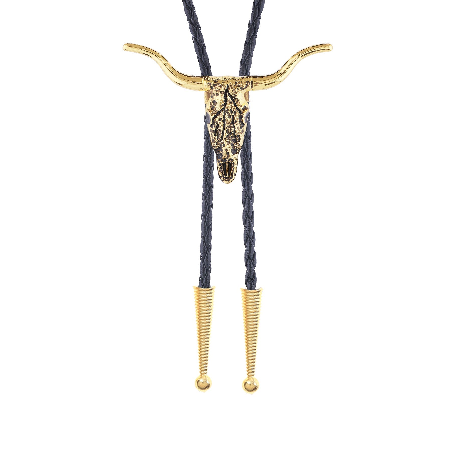 Retro Longhorn Bull Skull Bolo Tie
