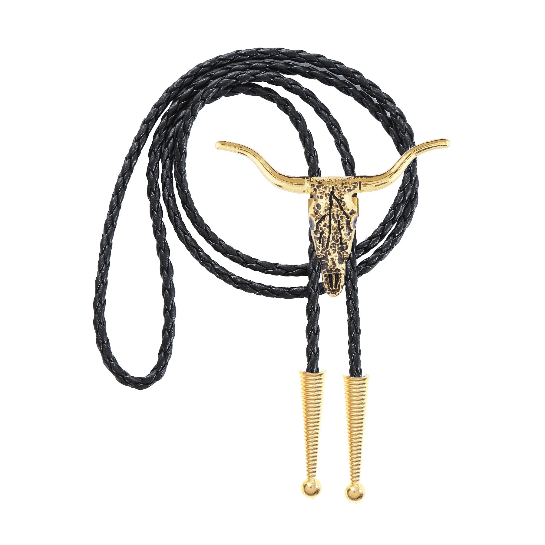 Retro Longhorn Bull Skull Bolo Tie