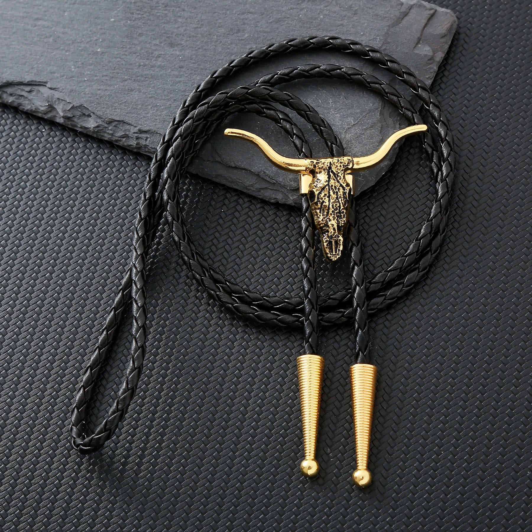 Retro Longhorn Bull Skull Bolo Tie