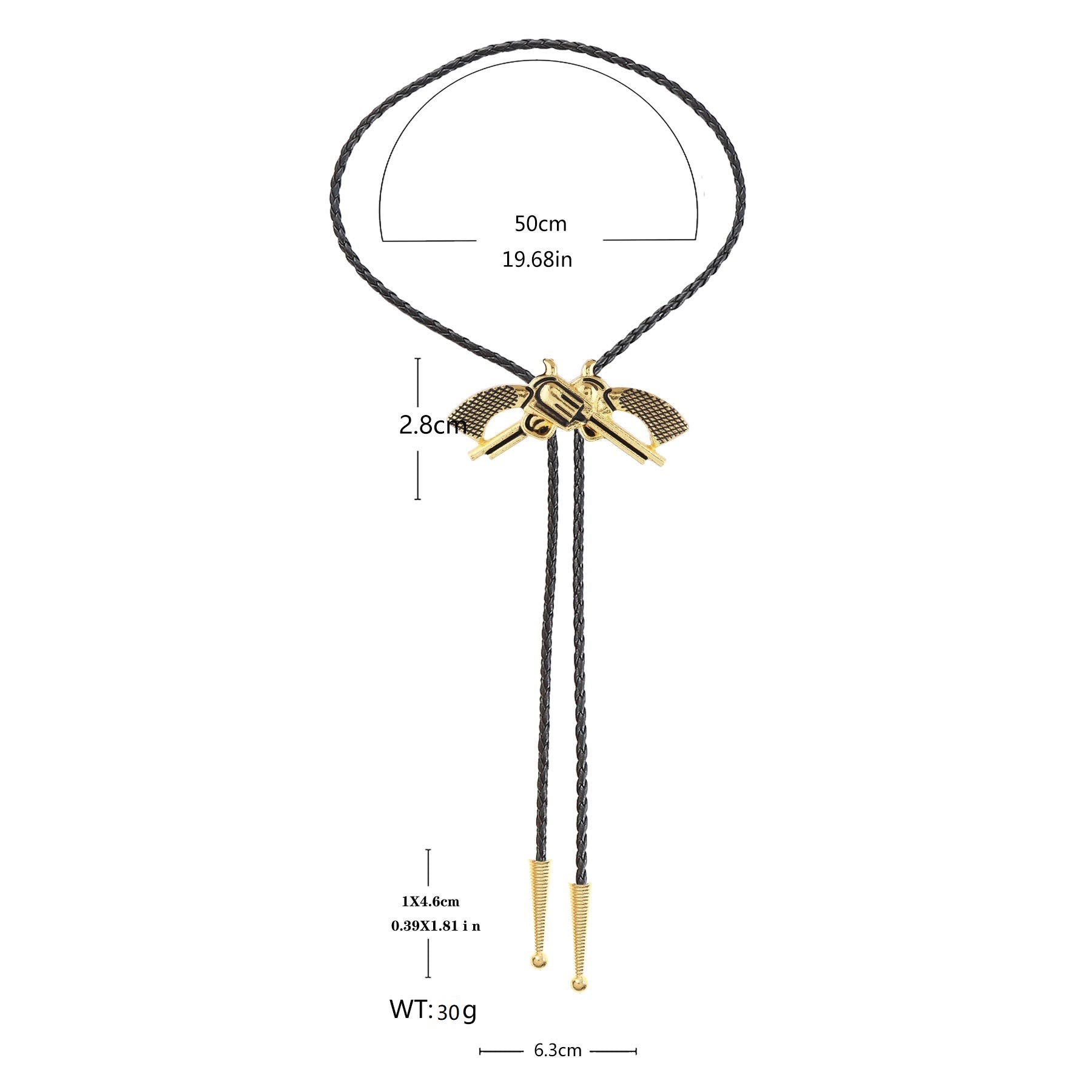 Western Retro Crossed Pistol Bolo Tie