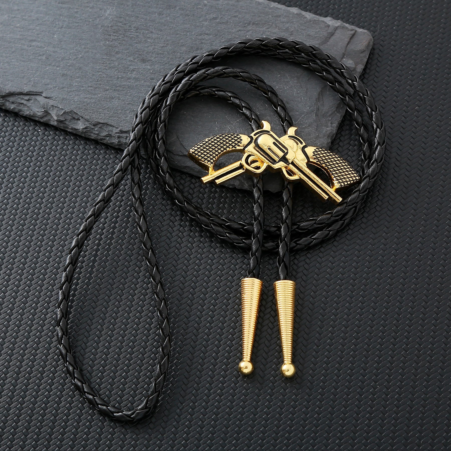 Western Retro Crossed Pistol Bolo Tie