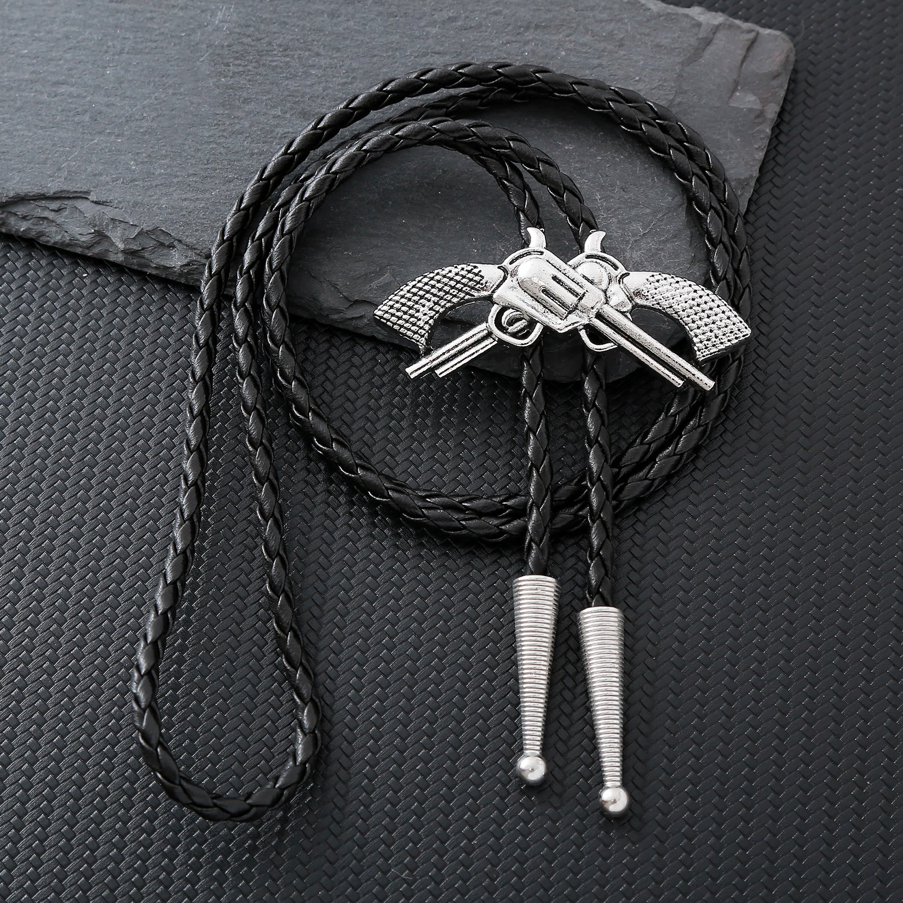 Western Retro Crossed Pistol Bolo Tie