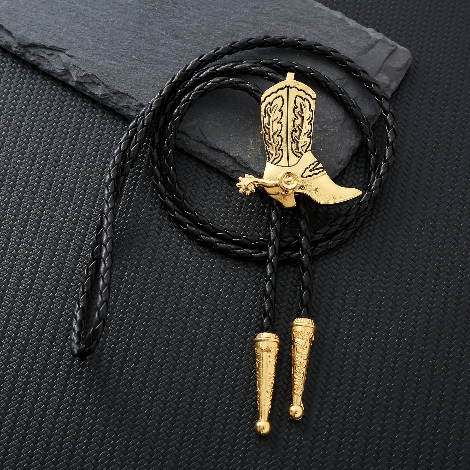 Western Vintage Cowboy Boot Bolo Tie
