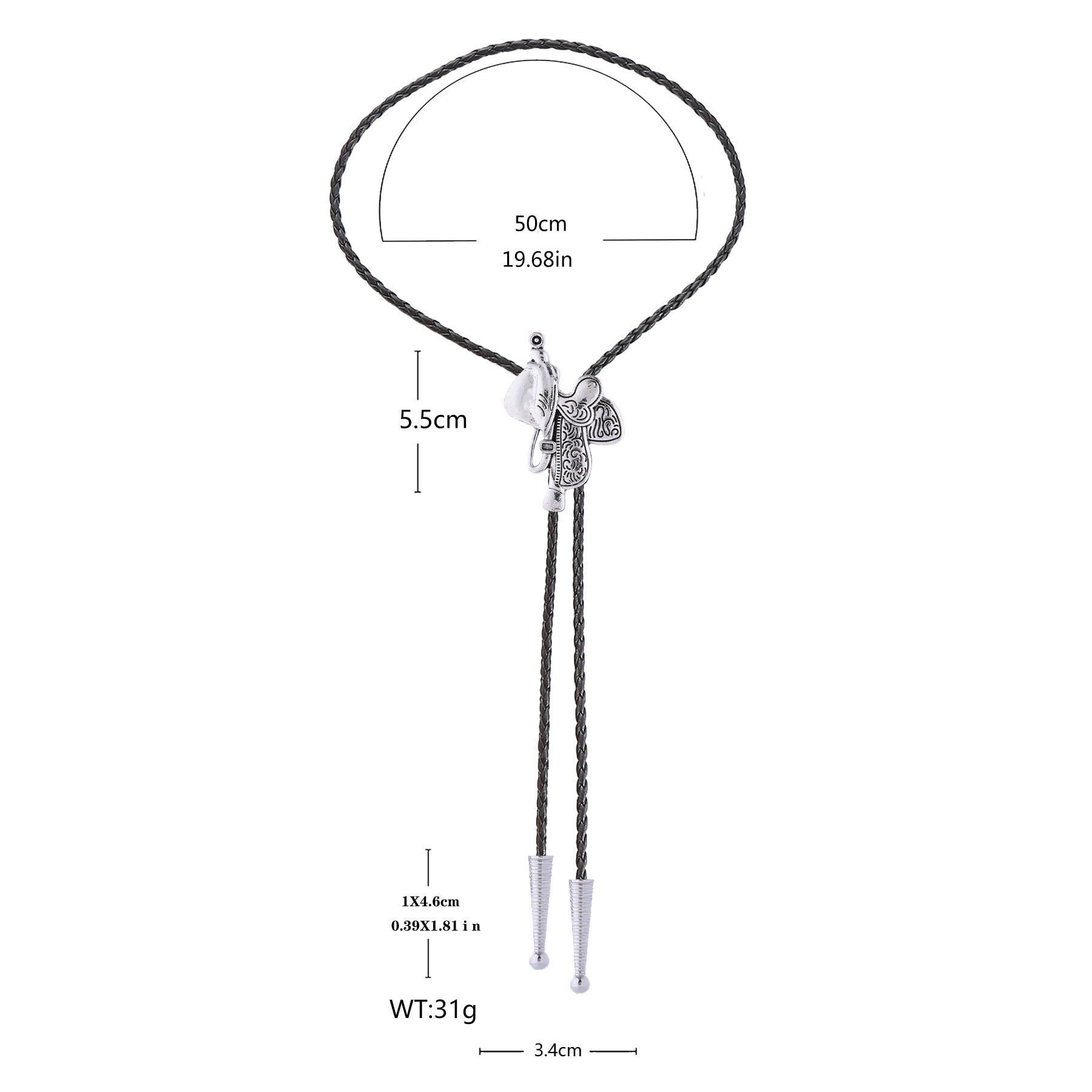 Vintage Horse Saddle Bolo Tie