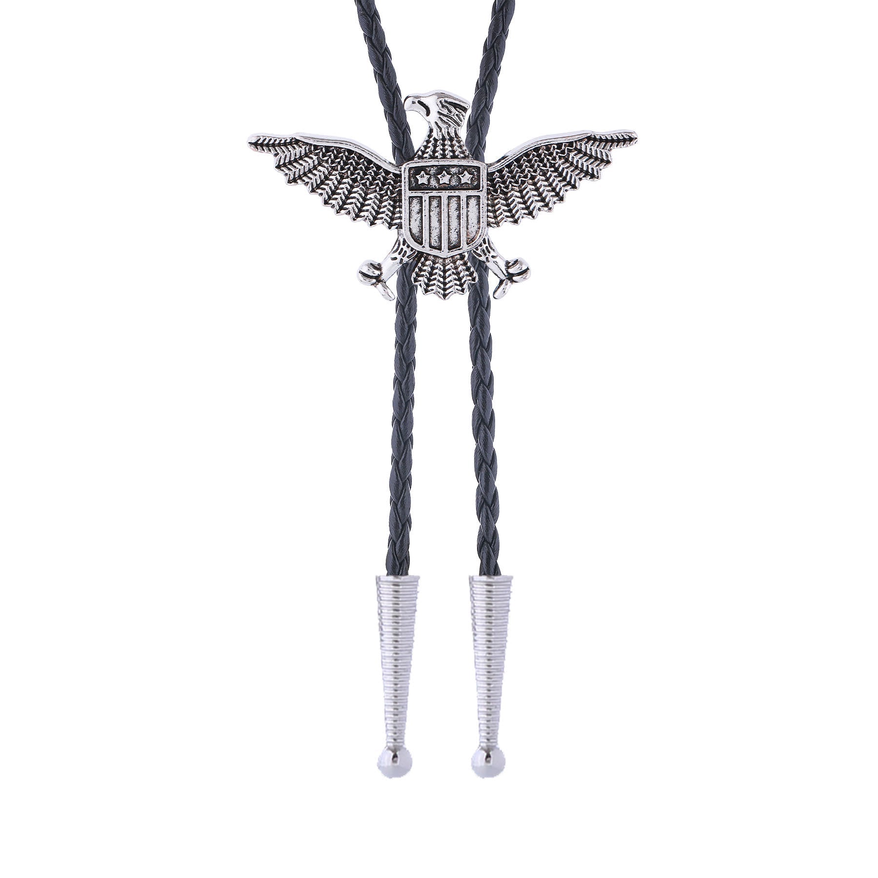 Western American Patriotic Eagle Star Shield Bolo Tie
