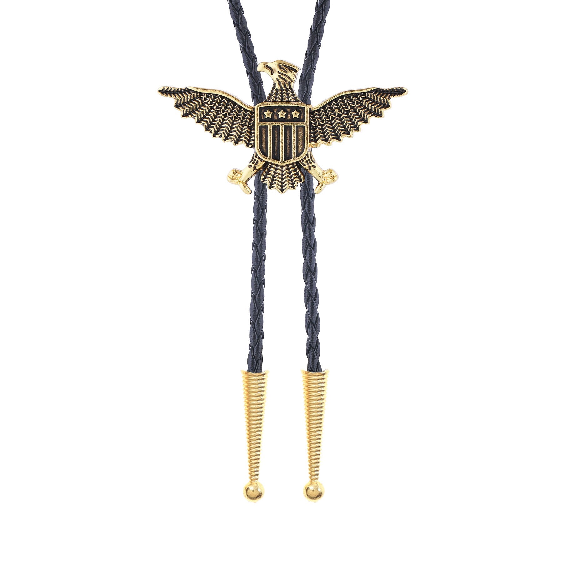Western American Patriotic Eagle Star Shield Bolo Tie