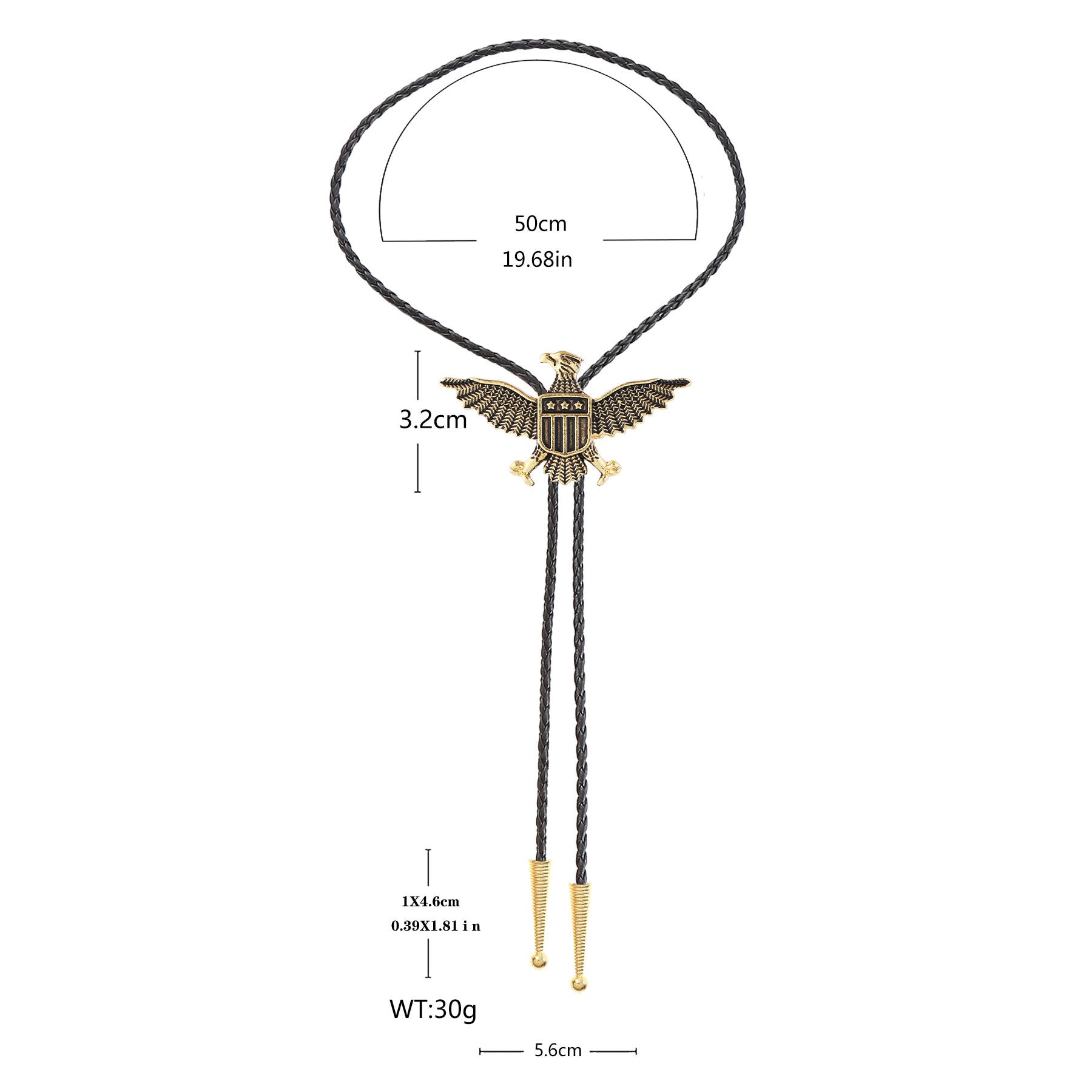 Western American Patriotic Eagle Star Shield Bolo Tie