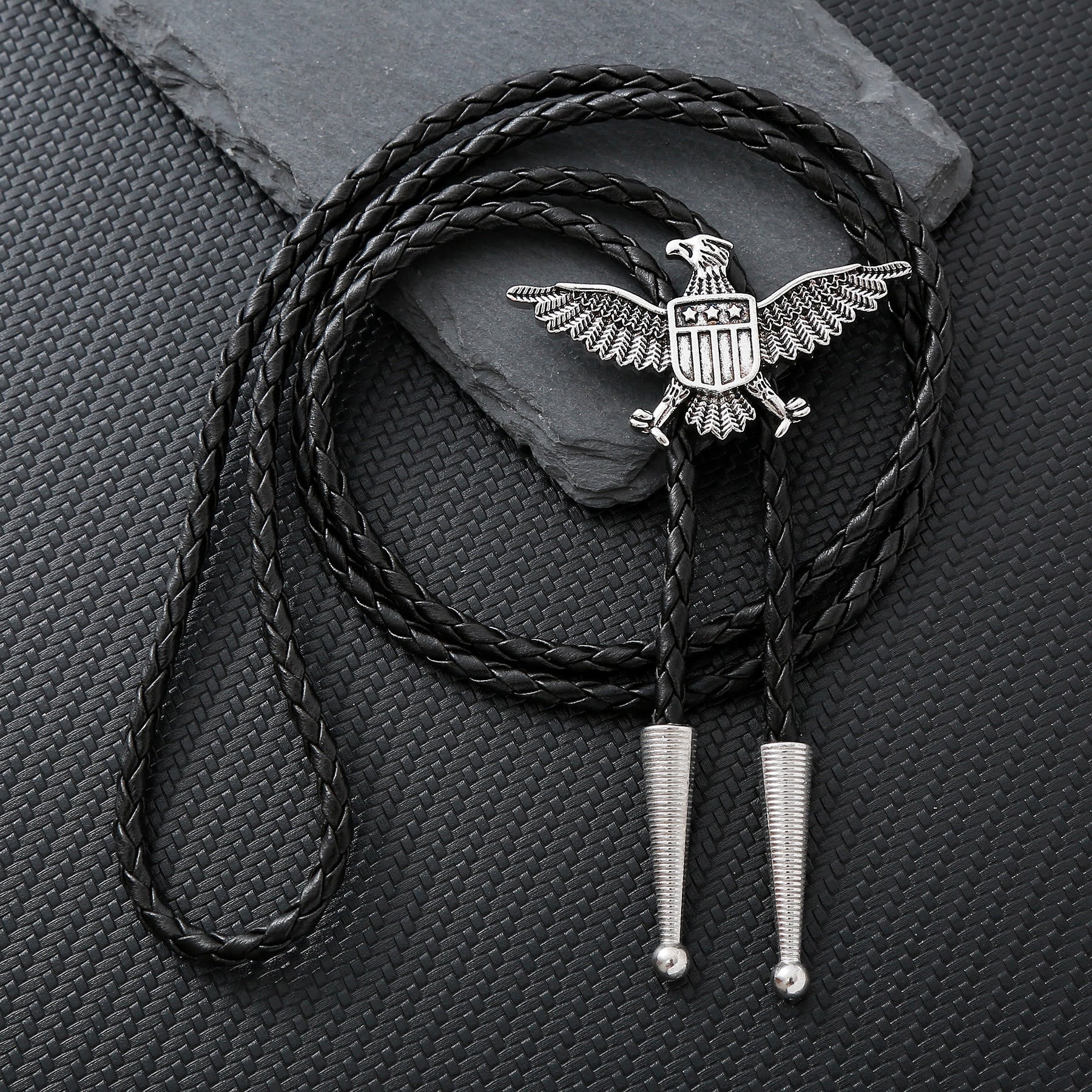 Western American Patriotic Eagle Star Shield Bolo Tie