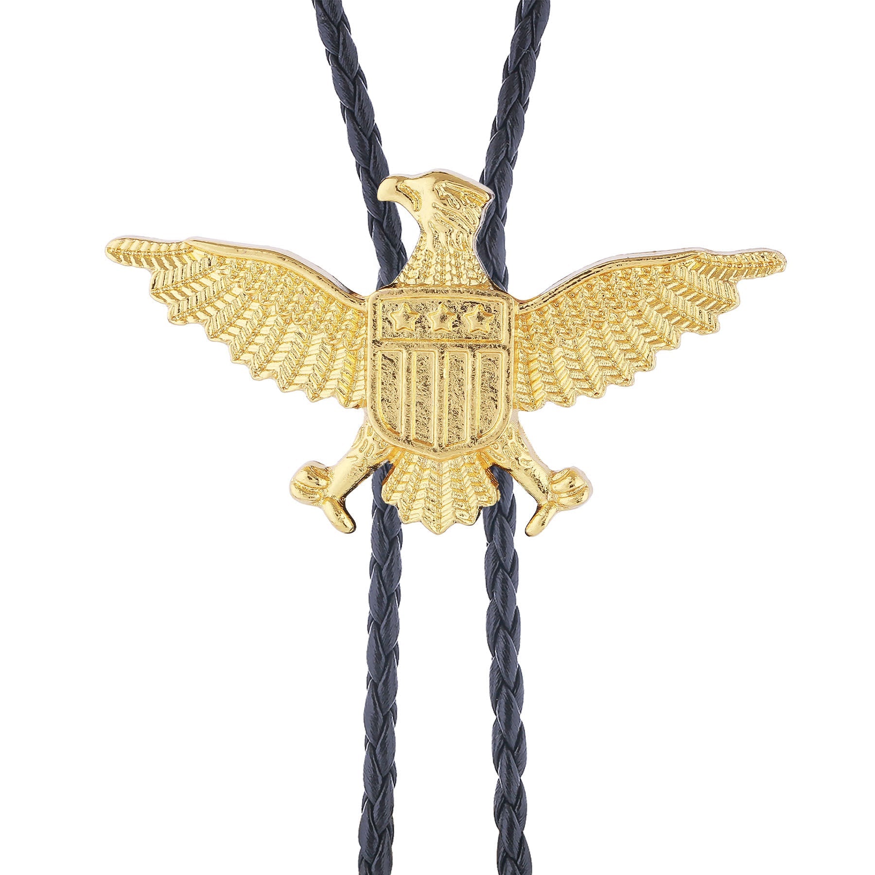 Western American Patriotic Eagle Star Shield Bolo Tie