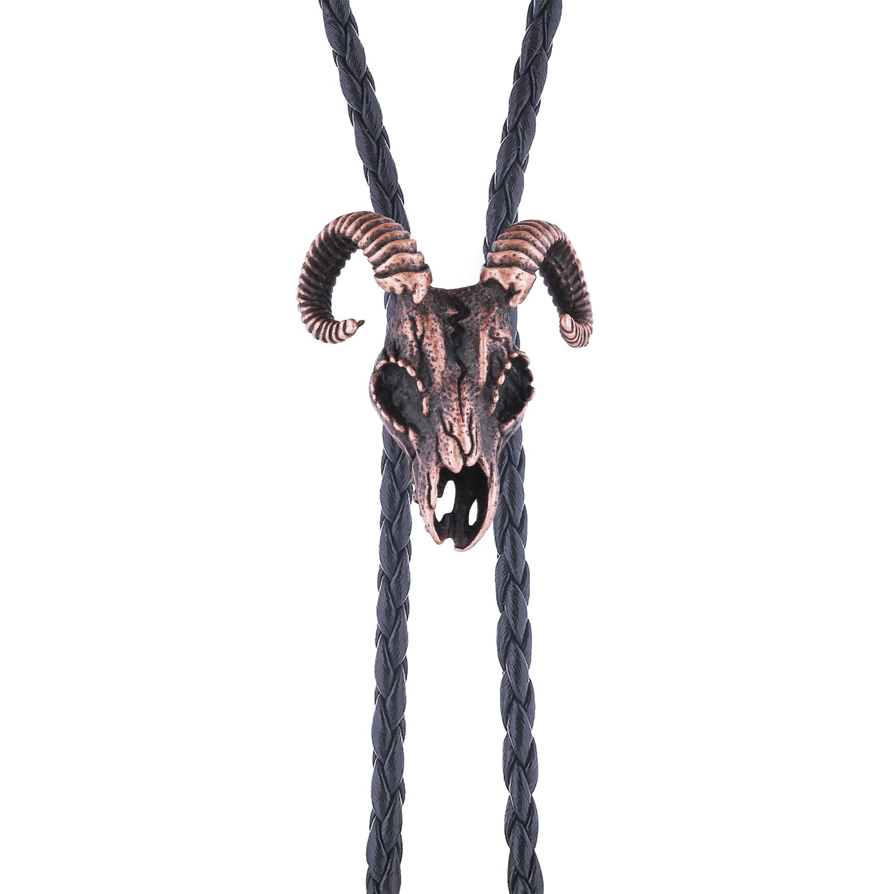 Dark Aesthetic Gothic Ram Skull Bolo Tie