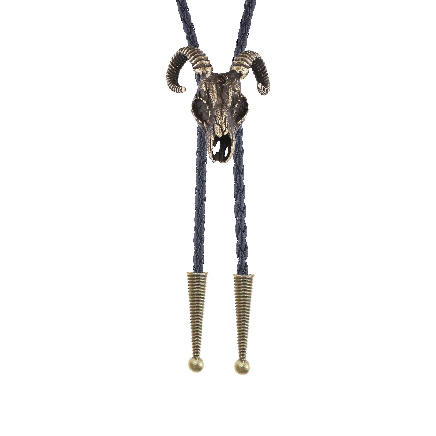 Dark Aesthetic Gothic Ram Skull Bolo Tie