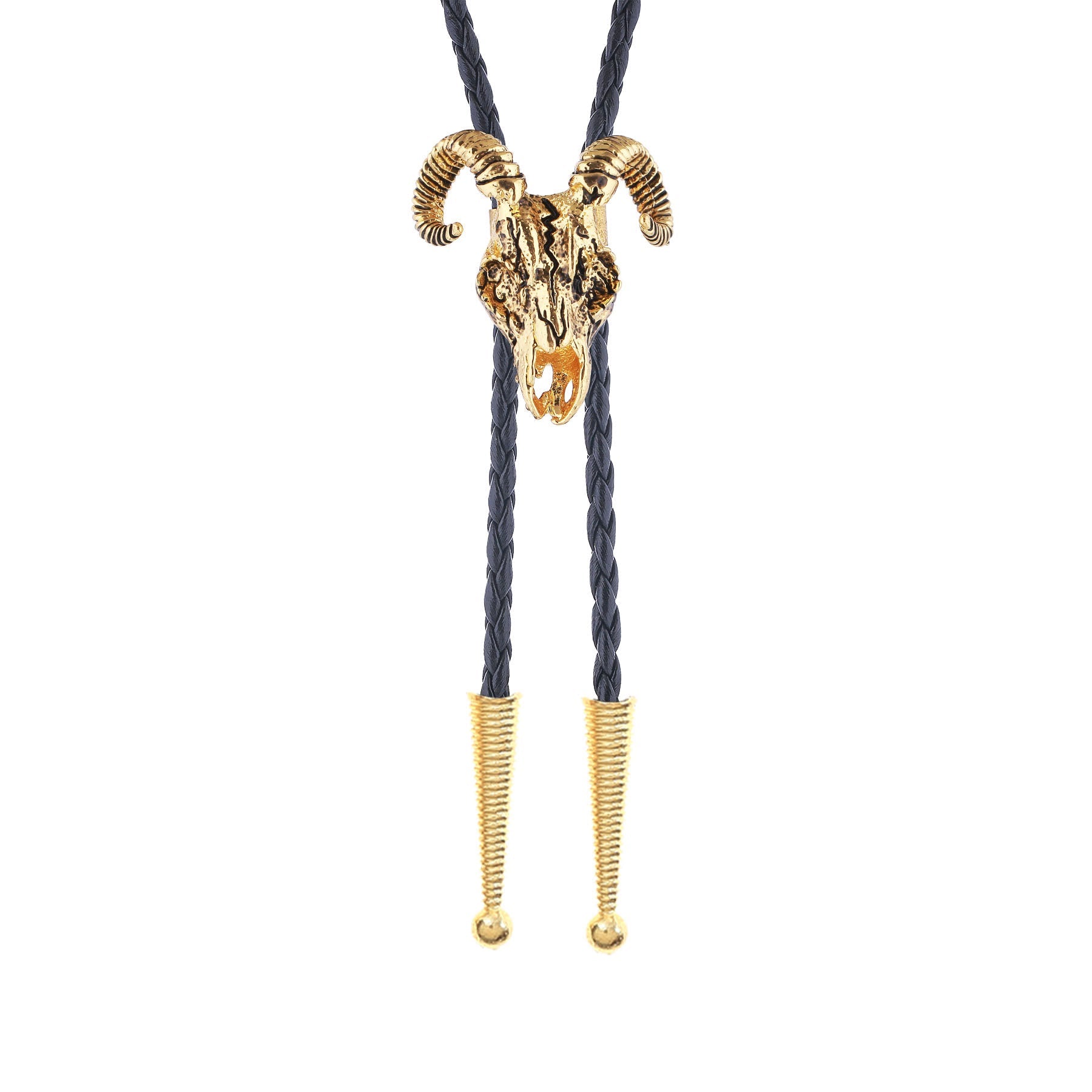Dark Aesthetic Gothic Ram Skull Bolo Tie