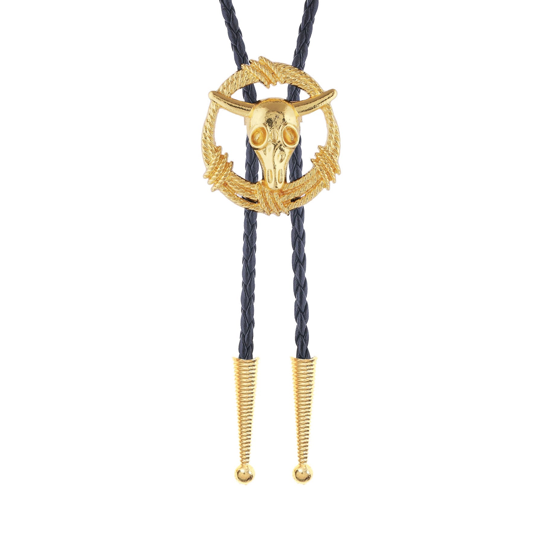 Steer Skull Rope Wreath Rock Style Bolo Tie