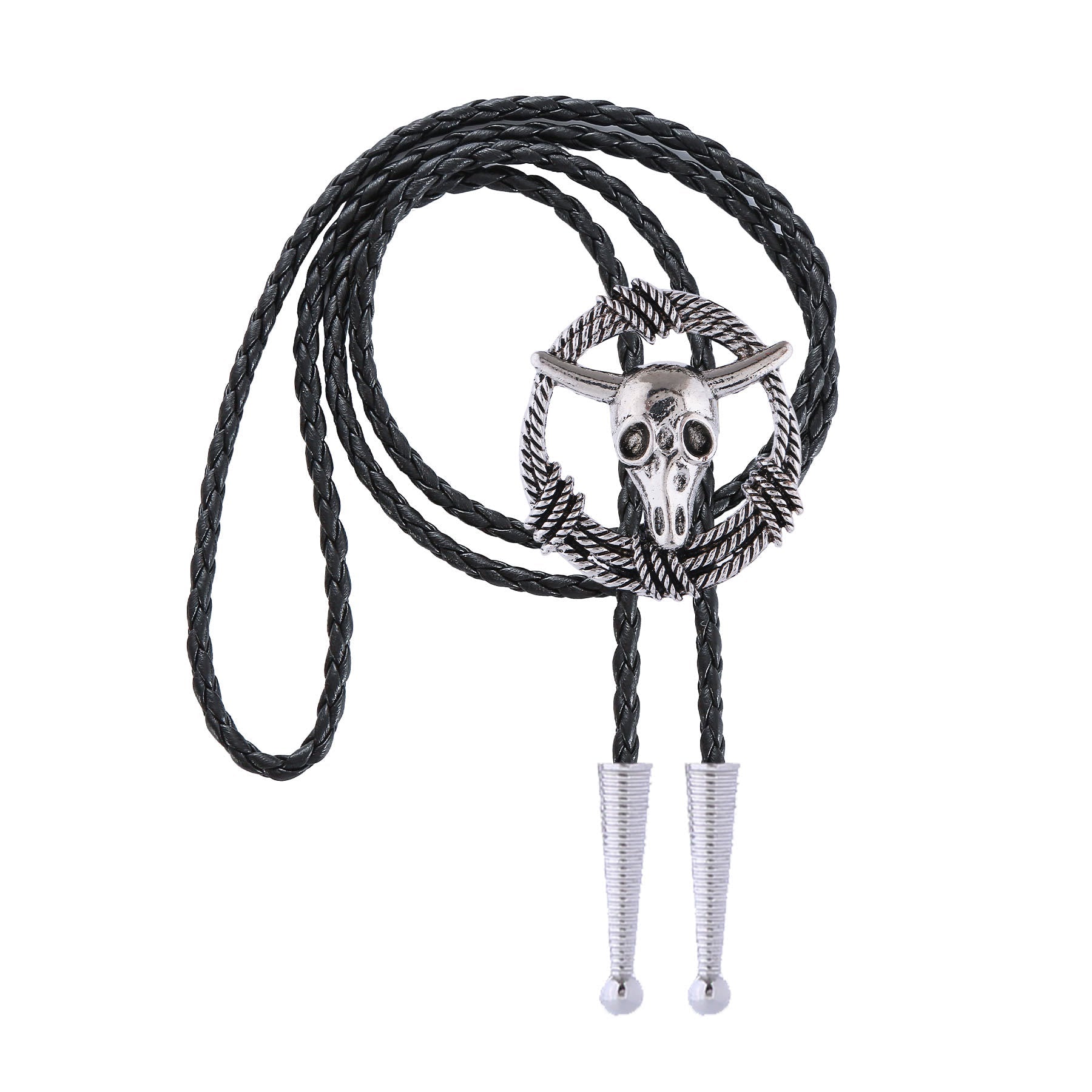 Steer Skull Rope Wreath Rock Style Bolo Tie