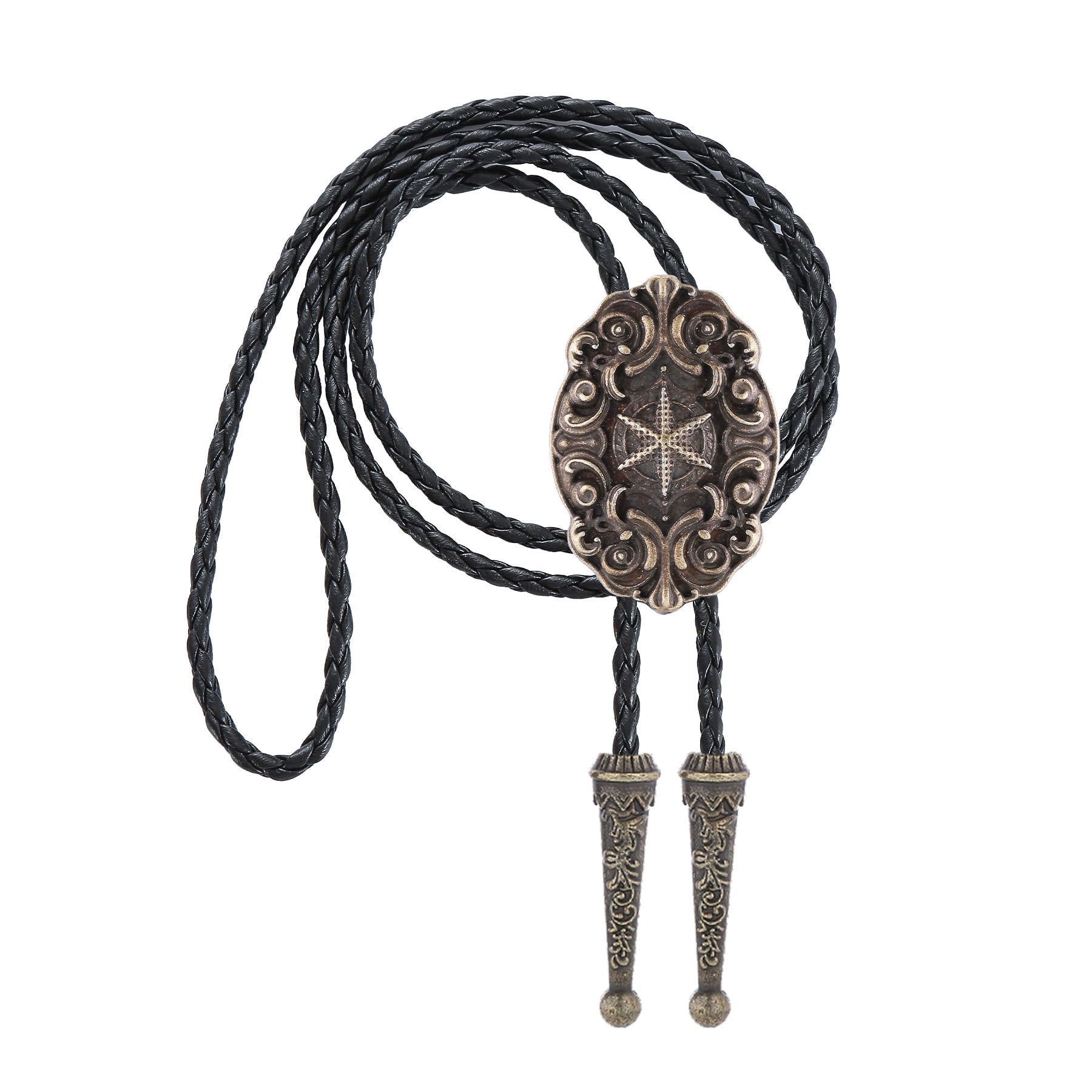 Ornate Compass Star Victorian Western Bolo Tie