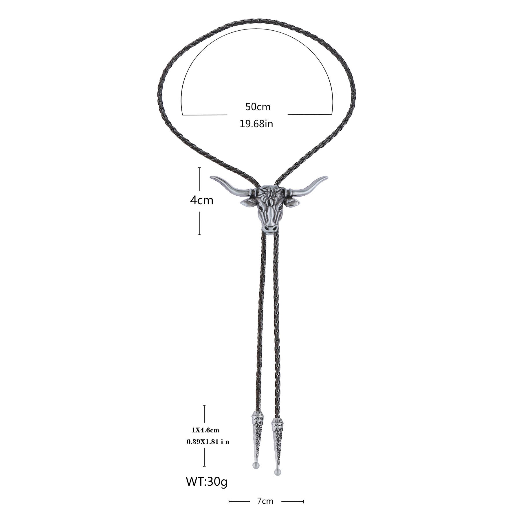 Strength & Health Western Longhorn Bull Spirit Bolo Tie