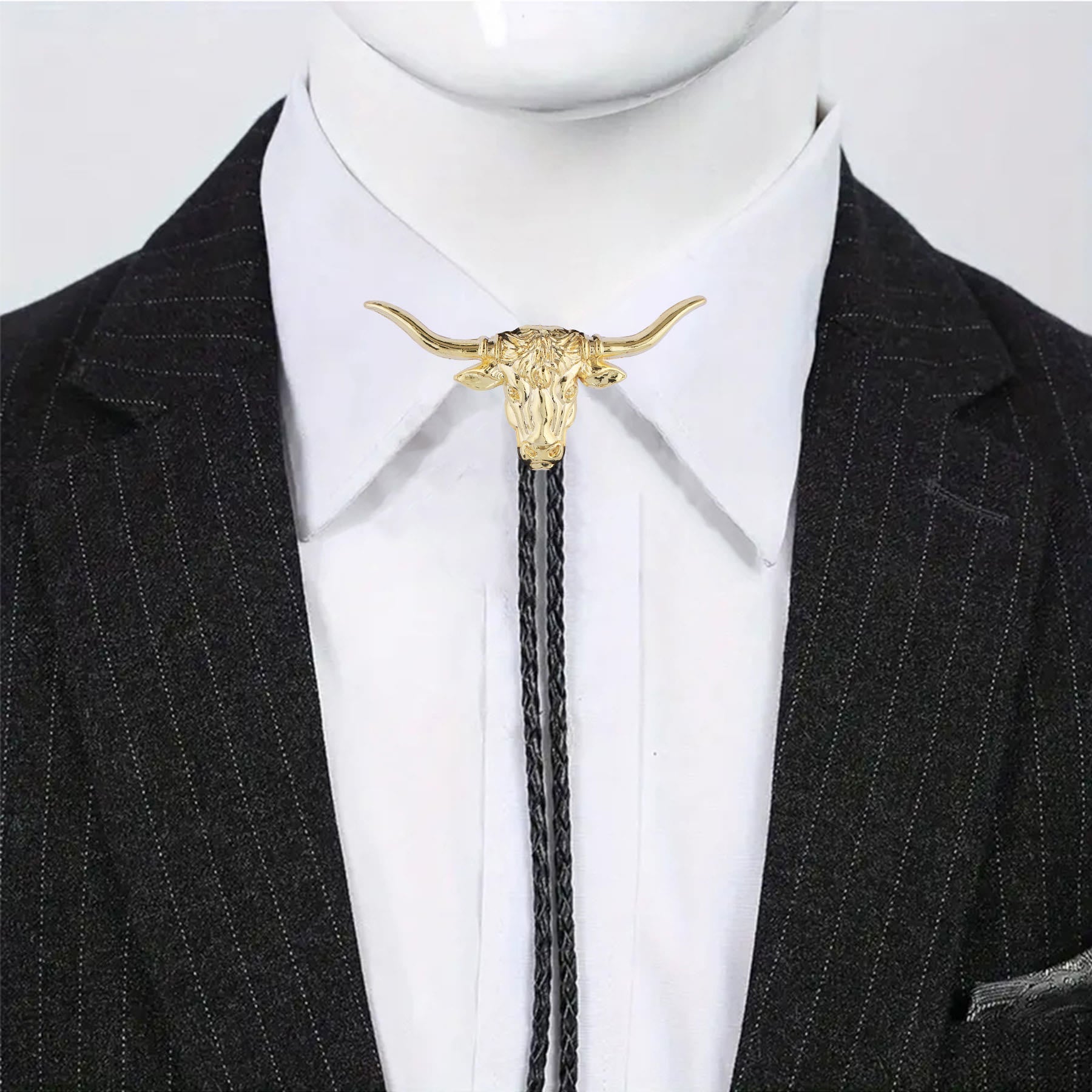 Strength & Health Western Longhorn Bull Spirit Bolo Tie