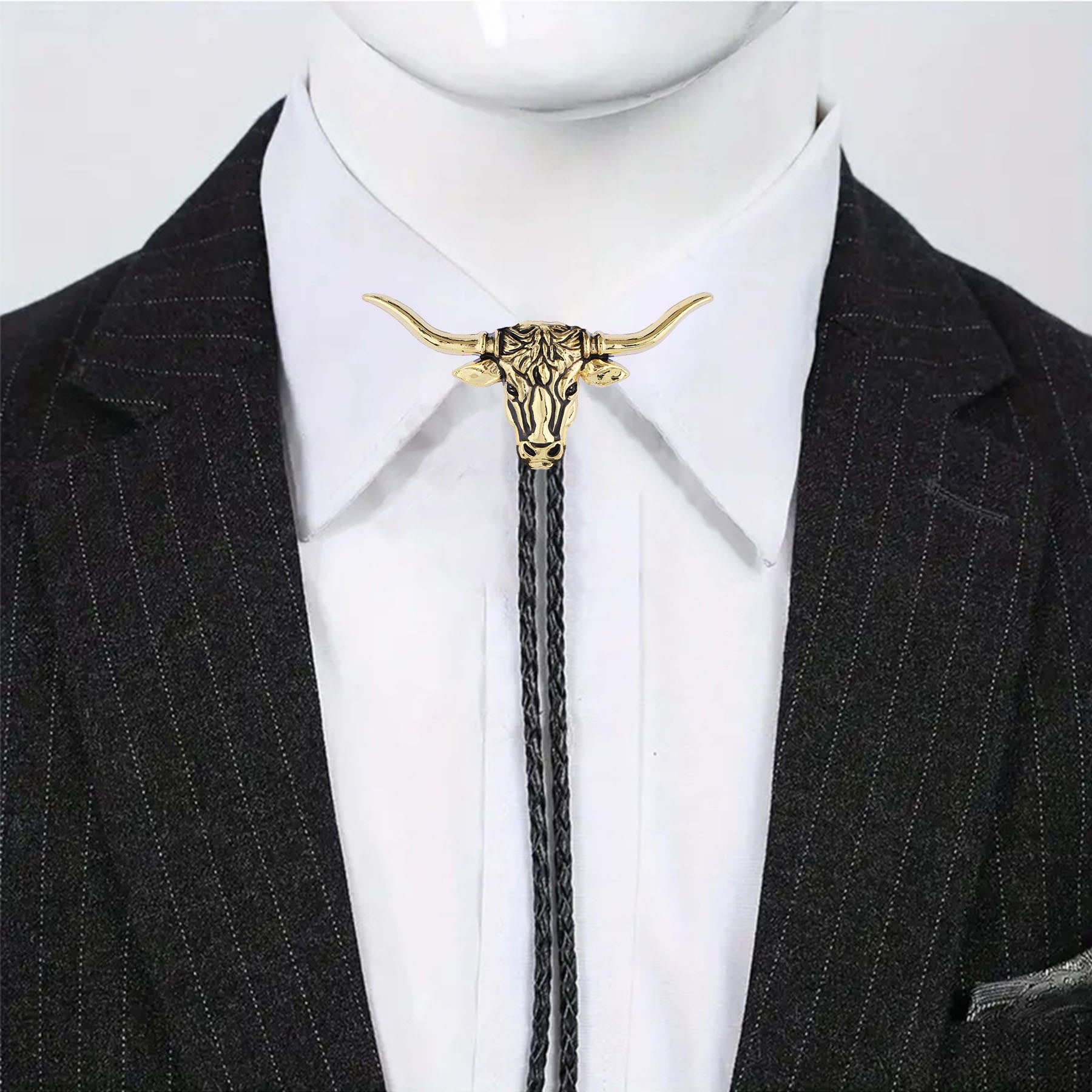 Strength & Health Western Longhorn Bull Spirit Bolo Tie