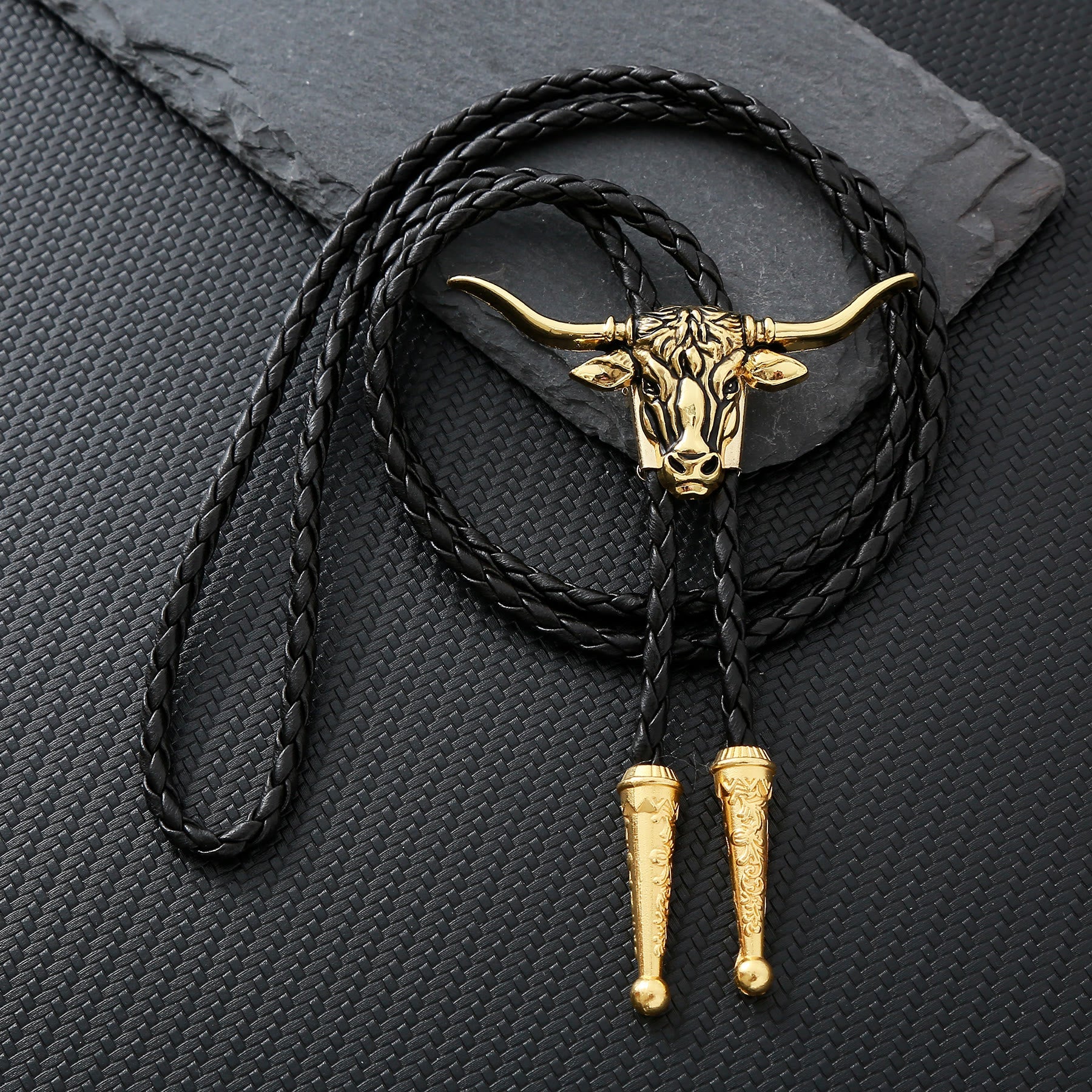 Strength & Health Western Longhorn Bull Spirit Bolo Tie