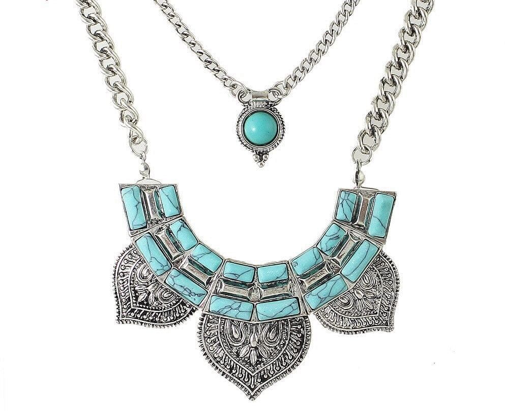 Bohemian Turquoise Collarbone Jewelry Set