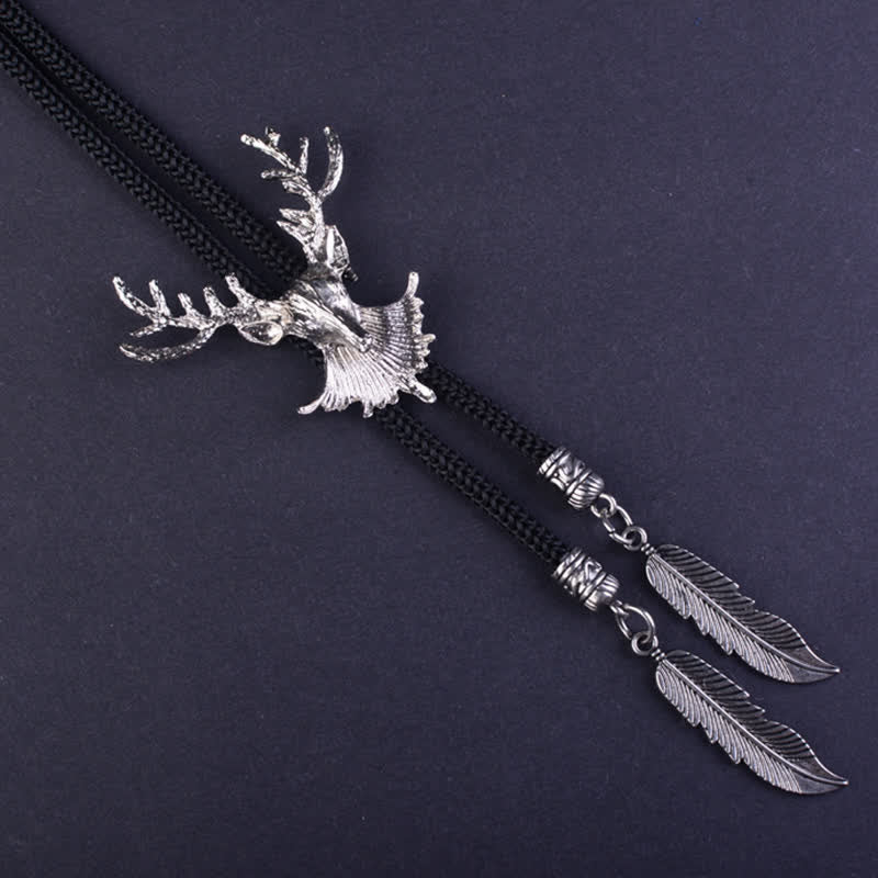 Delicately Crafted Deer Head Pendant Bolo Tie