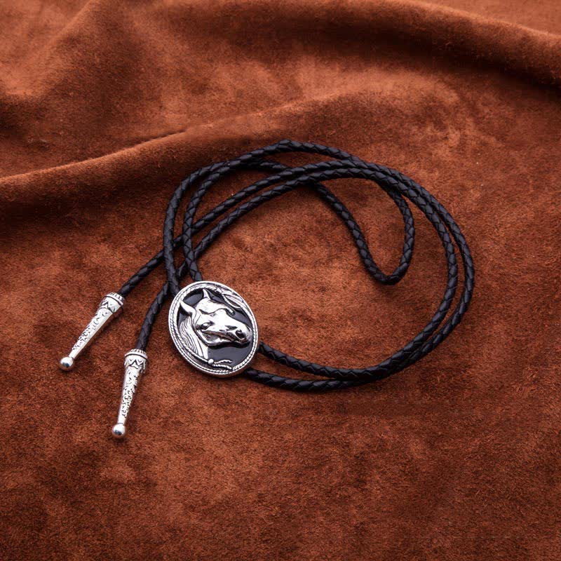 Clearance: Western Ethnic Embossed Horse Head Bolo Tie