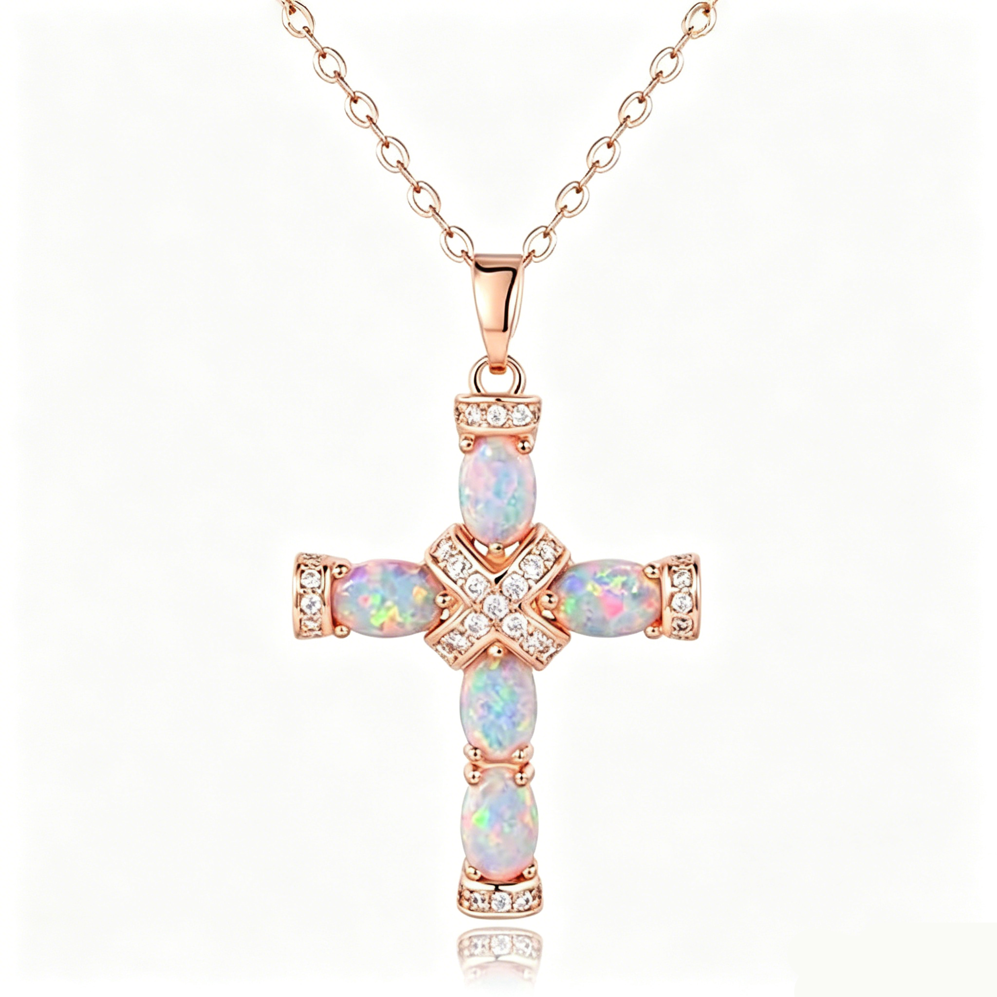 Stylish Colorful Cross Pendant Necklace