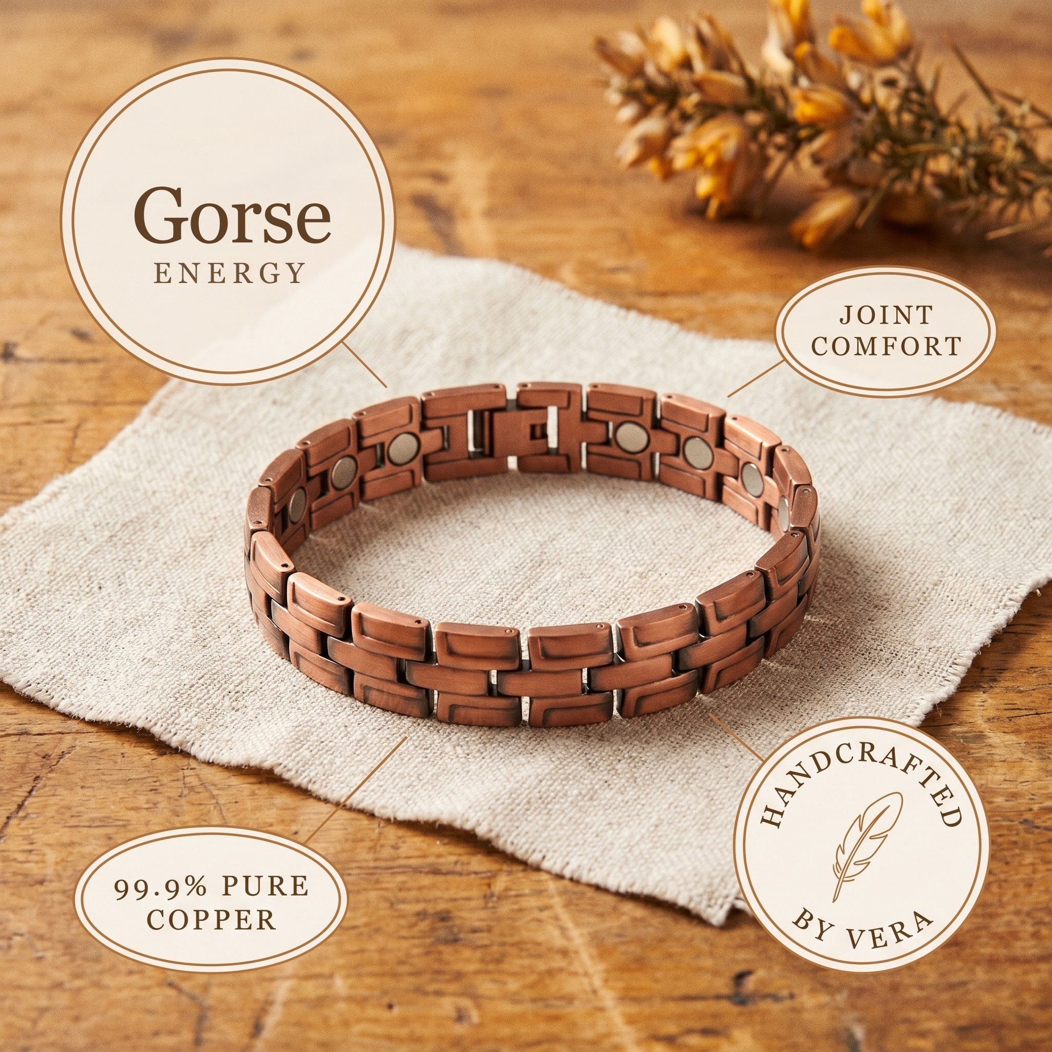 Copper Jewelry Gorse Men's Copper Bracelet