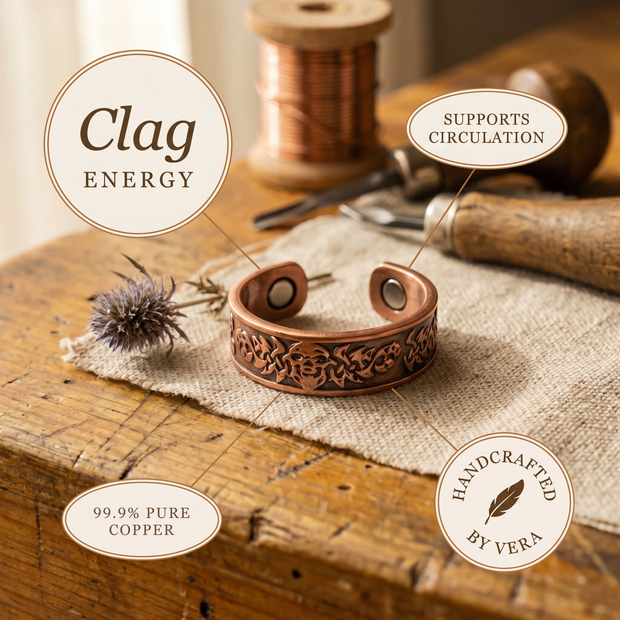 Copper Jewelry Clag Copper Ring